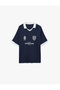 Cotton Printed Color Contrast Short Sleeve Polo Neck T-Shirt - 5