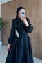 Crystal Drape Detail Evening Dress Black - 2