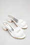 Lace Detailed Feathered Bridal Slippers White Thick Heeled Wedding Engagement and Dowry Slippers - 3