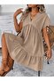 Women's Short Sleeve V-Neck Ruffle Short Dress