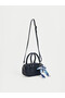 Leather-look women's shoulder bag with scarf detail - 3