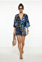 Patterned Summer Crop Shorts Set Lje0001 Blue Yellow - 2