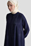 Ruffled Basic Robe Navy Blue - 4