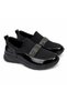 Women's Black Patent Leather Stone Detailed Daily Walking Shoes - 7