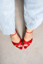 Moneya Satin Ankle Strap Detail Women's Thin Heel Shoes - 3