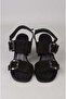 Seç 4177 Genuine Leather Heel Sandals (Heel: 8 cm) Black Suede - 3