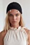 Women's Dark Black Sea Shell Sequin Embroidered Beret Alc-X15549