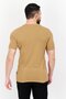 Men Sportswear Fit Brand Logo Training T Shirt, Tan - 4