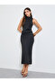Black Sleeveless Mock Neck Maxi Dress - 2