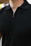 Men's Zippered Collar Short Sleeve Tshirt - 7