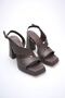 Bitter Brown Women's Heeled Platform Sandals Tr12My04E - 5