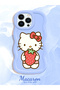 iPhone 13 Pro Compatible Case Camera Protector Blue Silicone Couple Phone Case Kitty Pattern - 2