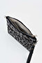 Women's Leopard Silver Stone Suede Portfolio Handbag and Clutch Bag with Ankle Strap and Chain Strap - 3