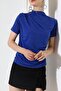 Women's Stoned Sandy Draped High Neck Blouse - 7