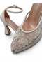 Platform Bridal Shoes, Embroidered Platform Heel Shoes, White Platform Heel Shoes - 4