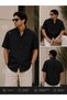 Men's 100% Linen Shirt Oversize Comfortable Fit Short Sleeve Summer Breathable Lightweight Shirt
