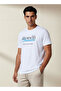 Men Slim Fit Crew Neck Short Sleeves Slogan Print T-shirt