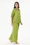Women's Apple Green Italian 100% Linen Floral Embroidered Trousers - Linen Suit with Shirt Size 40 - 44 - 4