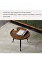 Oval Nesting Coffee Table Set of 2, Round End Tables with Fluted, Creative Wooden Sofa Side TablesModern Center Table for Living Room Bedroom Office Balcony(Walnut) - 7