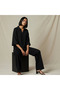 Relaxed Fit Twill Raglan Sleeve Top with Collar - 5