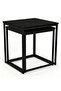 Migue home Set of 2 Nesting Square Coffee Table for Living Room, Side Table, Easy Assembly, Black Color - 4