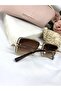 Burch Retro Gold Detailed Light Brown Women's Sunglasses - 3