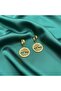 Tree of Life Figured Dangle Stainless Steel Earrings Gold Color 3.5 cm