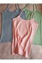 Women's Ribbed Tank Top with Strap Set of 3 in Pink, Blue, and Green Colors - 3