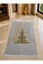 Kaaba Gate Patterned Micro Chenille Prayer Mat |   Gold Leaf Detailed |   Burma Tasseled |   Luxurious Velvet Textured Prayer Mat |   Premium Quality |   Hajj Umrah Gift |   Dowry Prayer Rug - 3