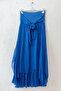 Italian Cobalt Blue Lined Belted Casual Silk Long Woven Skirt 90 65 - 2