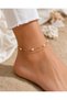 Steel Sarman 2 Chain Pearl Dorika Anklet Gold Color - 3