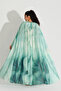 Cloth Flower Patterned Chiffon Dress Green - 3