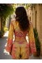 Red Color Gold Detailed Silk Shorts Blouse Set - 6