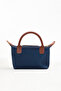 Giza Satin Small Size Women's Navy Blue Shoulder Bag - 5