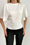 Women's Crew Neck Bat Sleeve Blouse White - 26Y 2688 - 2