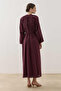 Chino Buttoned Cotton Dress Plum - 7