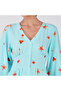 Aqua Blue Orange Floral Buttoned Maxi Dress - 4