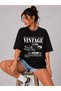 Black Oversize Fit Cotton Keep Classic Vintage Printed Relaxed Cut T-Shirt Unisex