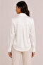 Women's Scarf Collar Satin Shirt Long Sleeve Stylish Office Casual Blouse - White - 4