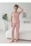 Women's Ribbed Lace Detailed Knitted Pajama Set - 2