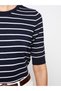 Striped Crew Neck Women's Knitwear Sweater - Short Sleeve - 4