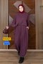 Women's Modal Fabric Comfortable Fit Elastic Waist Double Hijab Shalwar Set 1220 Claret Red - Premium Series