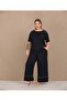 Black Relax Ribbed Lace Women's Pajama Set - Standard and Plus Size - 2