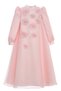 Girl's Evening Dress Three-Dimensional Floral Long Sleeve Satin Bow Dress - Birthday, Party, Wedding, Graduation (8Y, 9Y, 10Y, 11Y, 12Y, 13Y, 14Y, 15Y) 36381Pr - 2