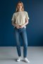 Women's Crew Neck Cream T-Shirt - 7943 - 4