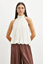 Halter Yaka Drape Bluz - 6