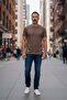 Men's Regular Fit Crew Neck Knitted Viscose T-Shirt - Premium Anti-Pilling Vortex Fabric - 2