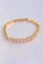 Vip Series Brass Pink Zircon Stone Gold Color Baguette Model Bracelet