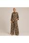 Women's Patterned Floral Satin Fabric Hijab Shirt and Pants Set