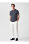 Southblue Navy Blue Crew Neck Striped Combed Cotton Men's T-Shirt - 2